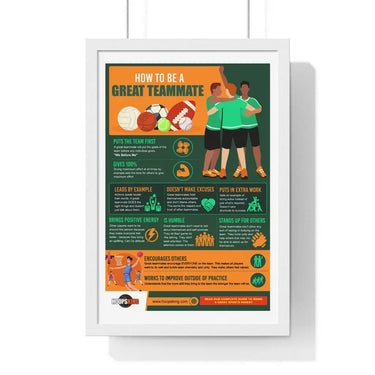 How to Be a Great Teammate Premium Framed Vertical Poster HoopsKing